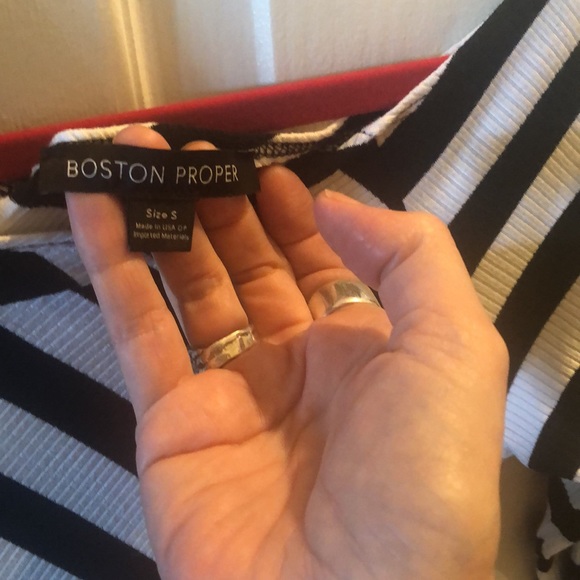 Black white stripe ruched  dress small casual - Picture 4 of 5